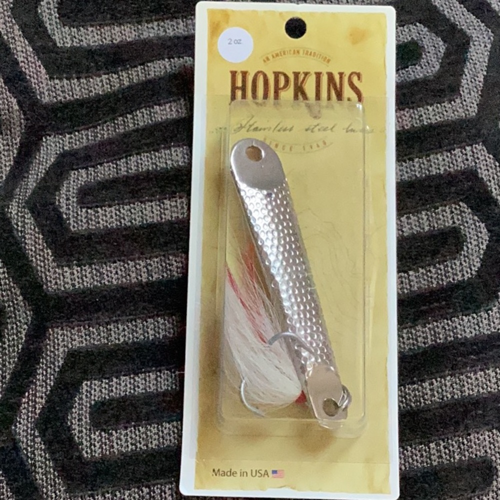 Hopkins stainless steel hammered fishing lure 2oz 3.5bw